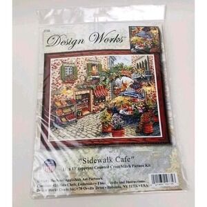 NEW Design Works Counted Cross Stitch Kit Sidewalk Cafe 2735 Nicky Behme